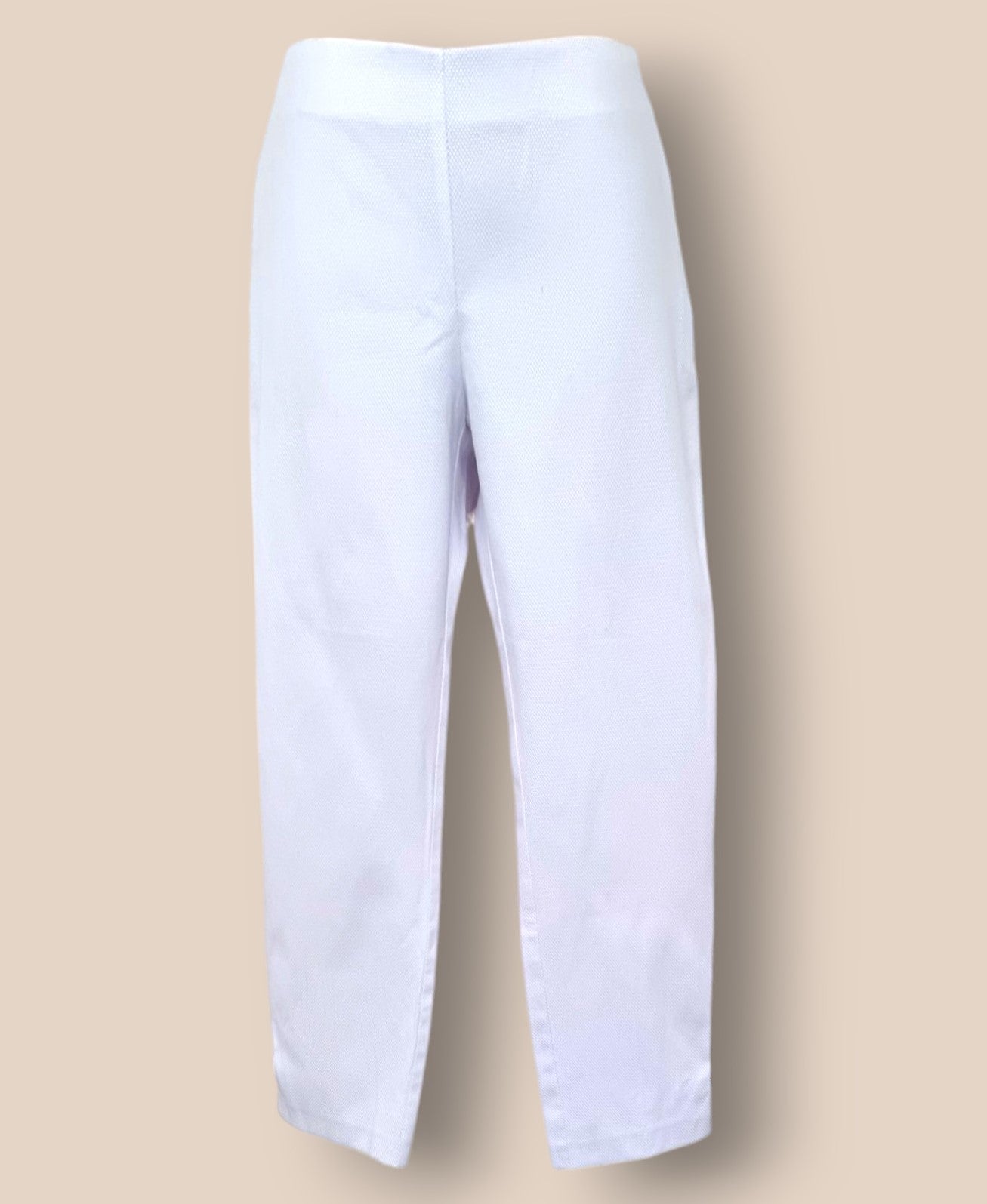 Malibu Italian White Stretch Cropped Summer Trousers UK 10 US 6 EU 38 IT 42 Timeless Fashions