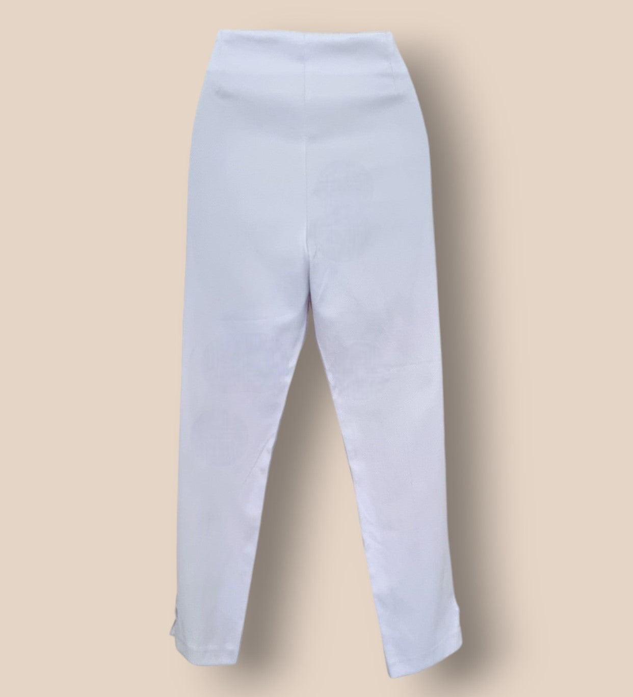 Malibu Italian White Stretch Cropped Summer Trousers UK 10 US 6 EU 38 IT 42 Timeless Fashions