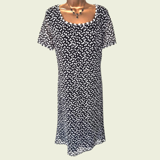 Caroline Charles Studio Vintage Black Lace Overlay Dress UK 16 US 12 EU 44 - Timelessfashions