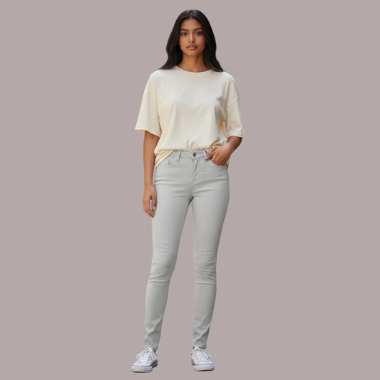 FDJ French Dressing Jeans Pale Grey Olivia Slim Leg UK 8 US 4 EU 36 - Timelessfashions