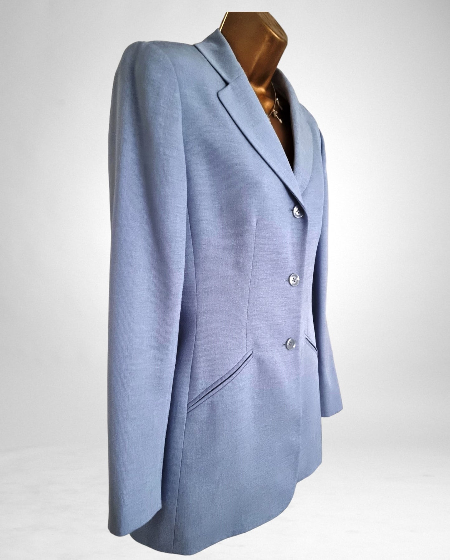 Kasper & Company Women’s Vintage Pale Blue Three Piece Suit UK 10 US 6 EU 38 Timeless Fashions