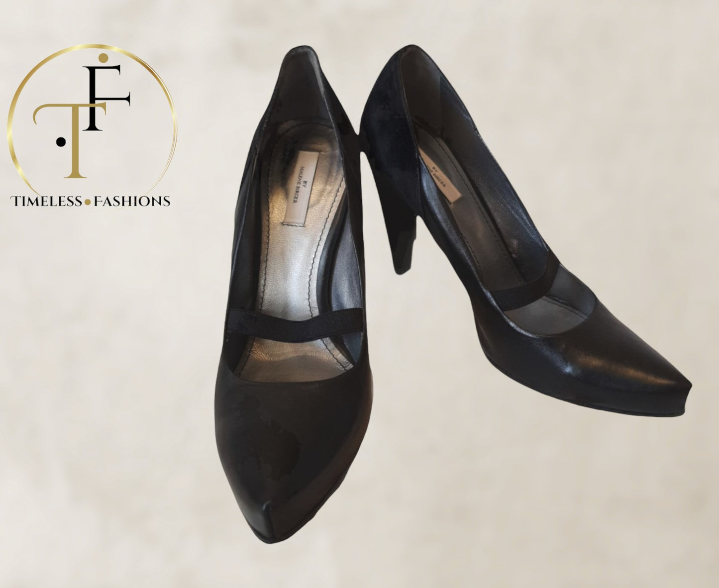 By Malene Birger Black Leather & Suede Court Shoes UK 6 EU 39 Timeless Fashions