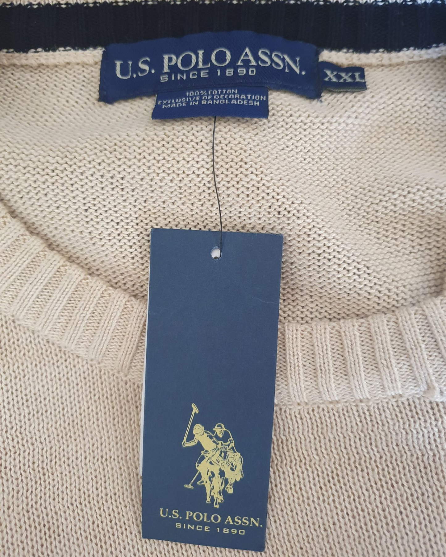 U.S Polo Association Beige Mens Crew Neck Sweater Size XXL