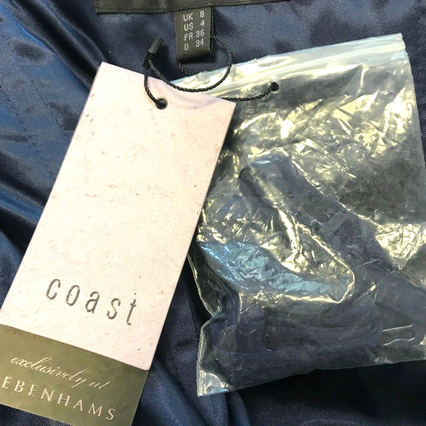Coast Tamara French Navy Chiffon Dress UK 8 US 4 EU 36 - Timelessfashions
