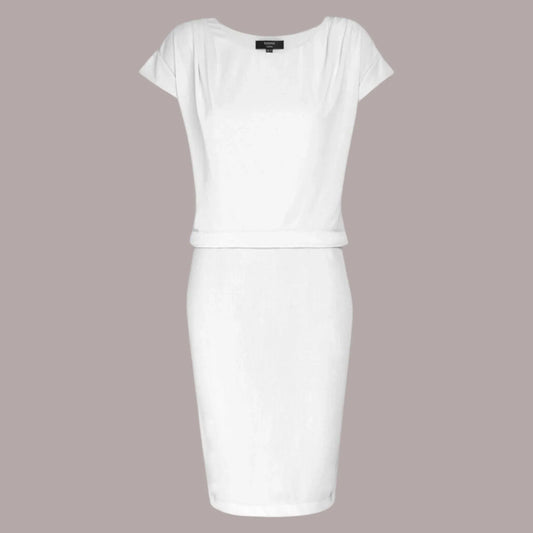 Yanny London White Patrice Cap Sleeve Dress UK 10 US 6 EU 38 - Timelessfashions