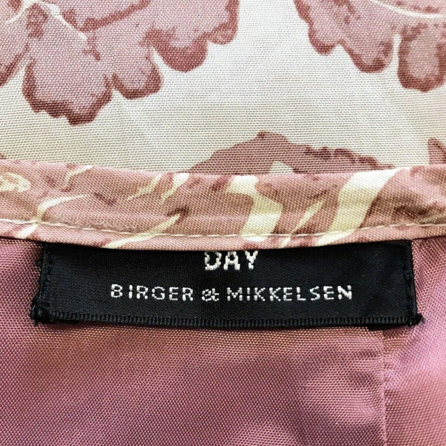 Day Birger et Mikkelsen Dusky Pink & Cream Silky Floral Skirt UK 10 US 6 EU 38 - Timelessfashions