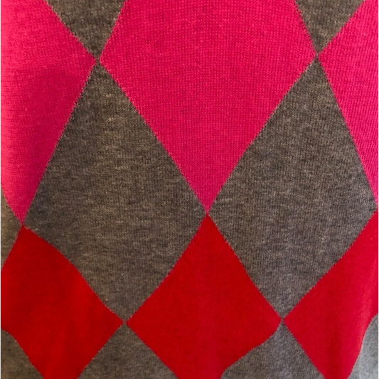 Tommy Hilfiger Mens Cotton Blend V Neck Argyle Jumper Size L - Timelessfashions