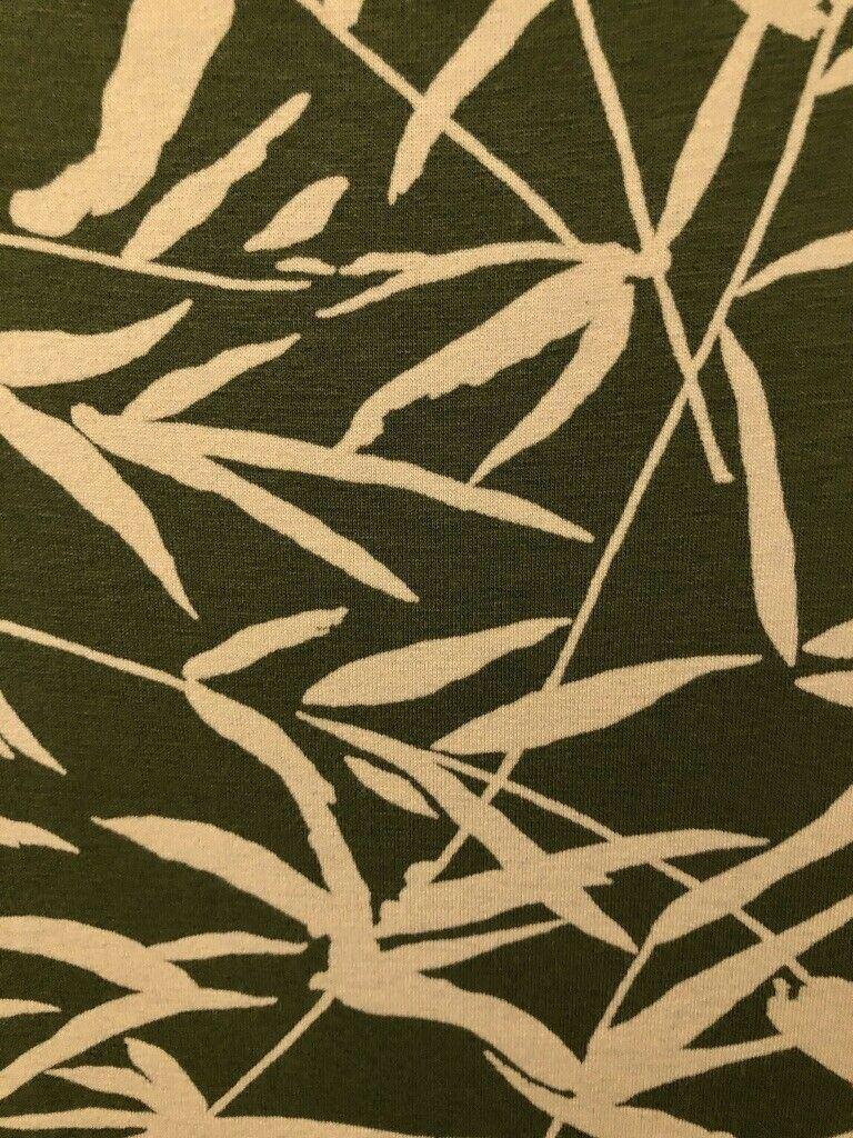 Kaliko Green Bamboo Crossover 3/4 Sleeve Wrap Tea Dress UK 8 US 4 EU 36 - Timelessfashions