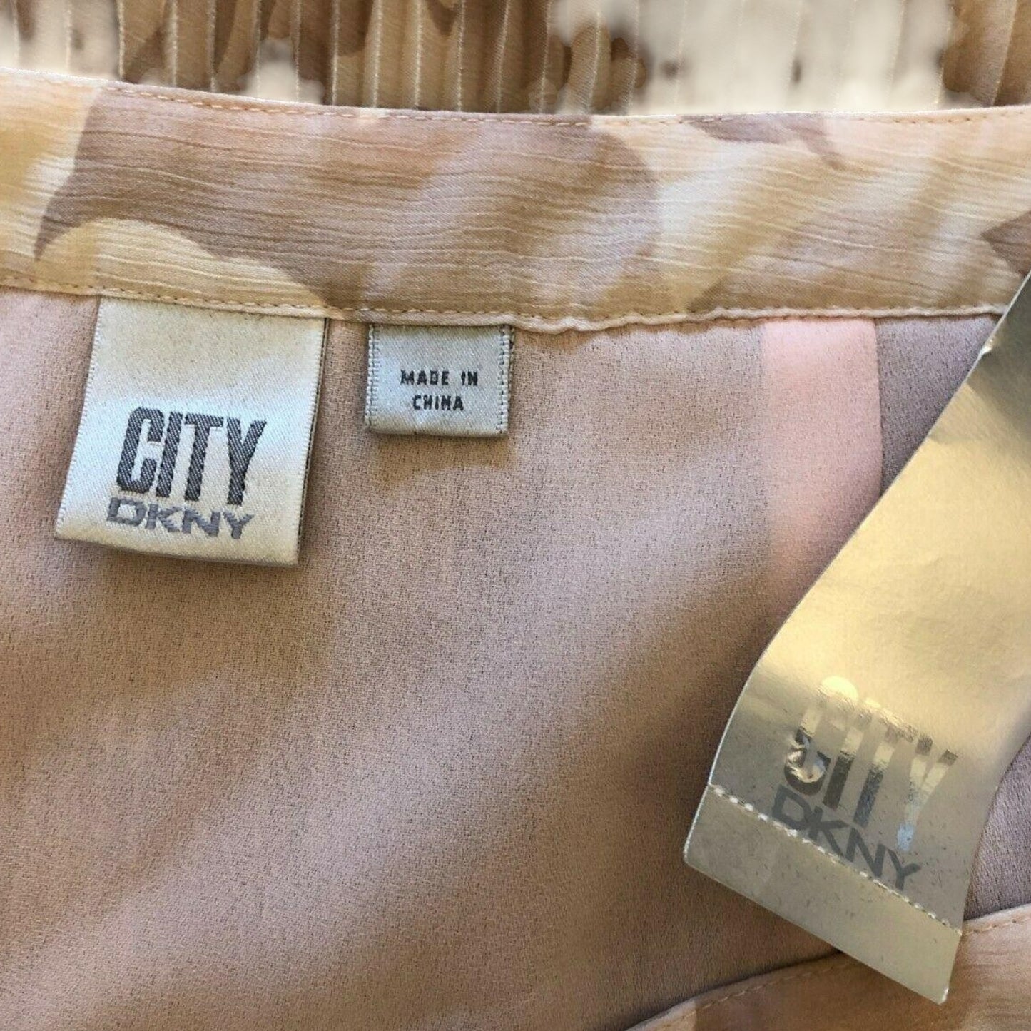 DKNY City Pale Dusky Pink Pleated Floral Skirt UK 12 US 8 EU 40 - Timelessfashions