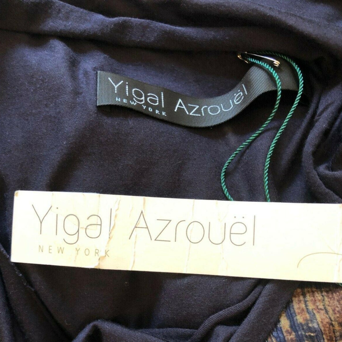 Yigal Azrouel Navy Blue Jersey & Silk Long Top UK 14 US 10 EU 42 - Timelessfashions