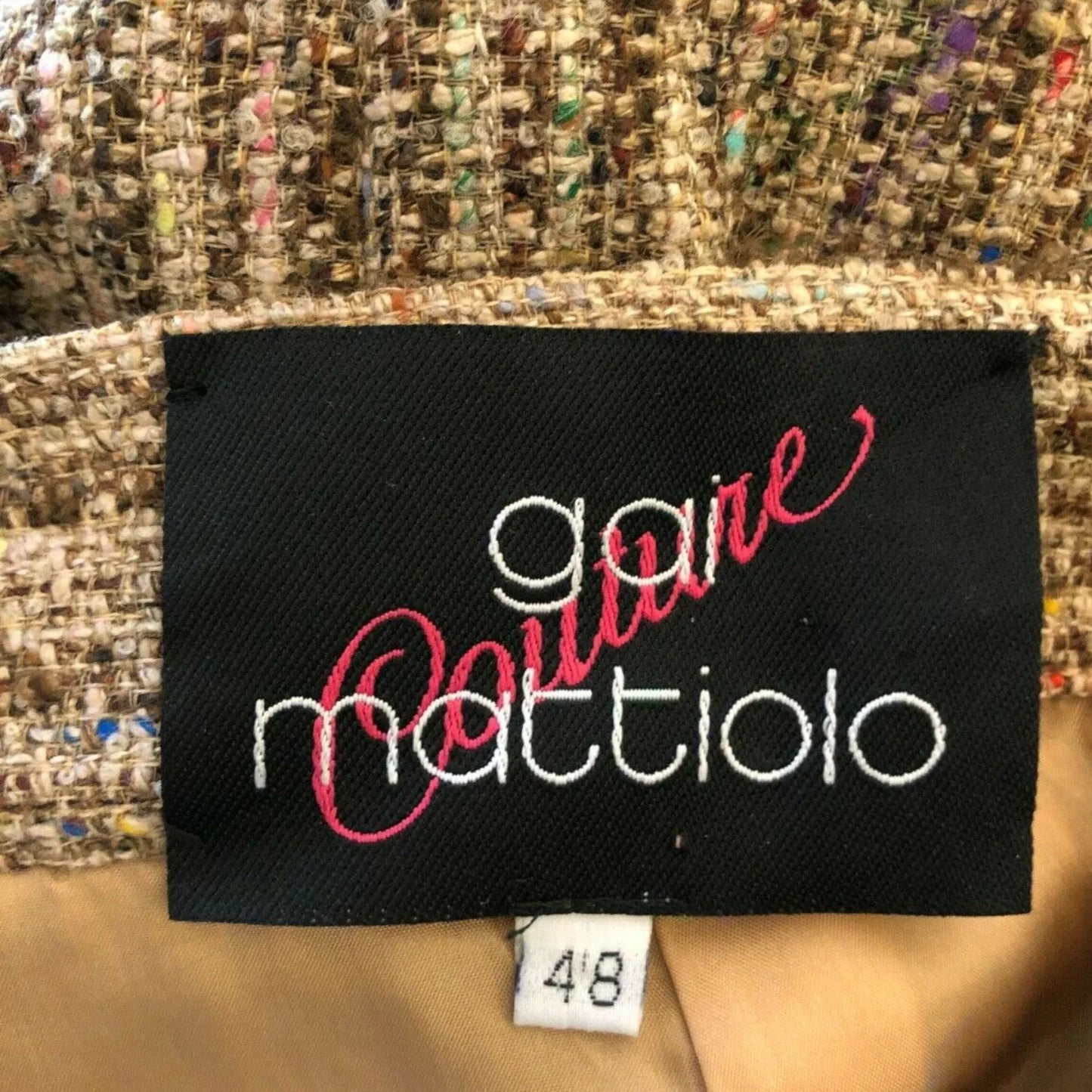 Gai Mattiolo Brown Fleck Tweed Wool Pencil Skirt UK 16 US 12 EU 44 IT 48 - Timelessfashions