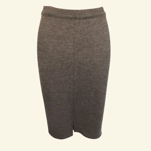 Devernois Grey Wool Mix Fine Knit Pencil Skirt UK 10/12 US 6/8 EU 38/40 - Timelessfashions