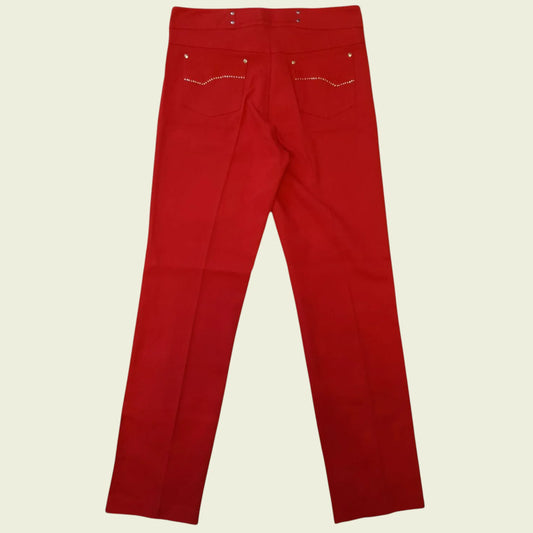 Libra Red Straight Leg High Rise Stretch Jeans UK 12 US 8 EU 40 - Timelessfashions