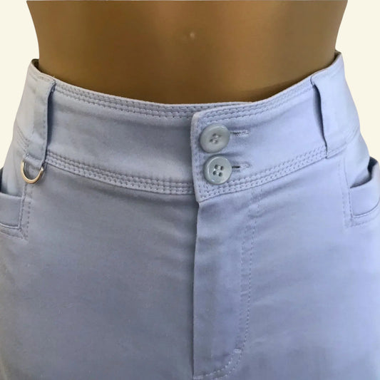 Betty Barclay Pale Blue Cotton Straight Leg Stretch Trousers UK 10 US 6 EU 38 - Timelessfashions