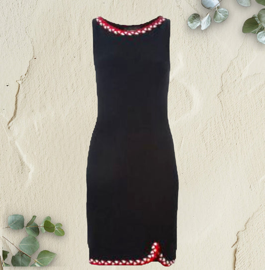 Boutique Moschino Black Cotton Mix Textured Pencil Dress UK 8 US 4 EU 36 IT 40 Timeless Fashions