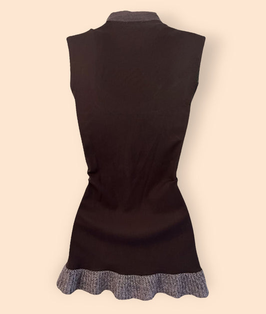 Siste's Womens Black & Grey Sleeveless Vest Top UK 10 US 6 EU 38 Timeless Fashions