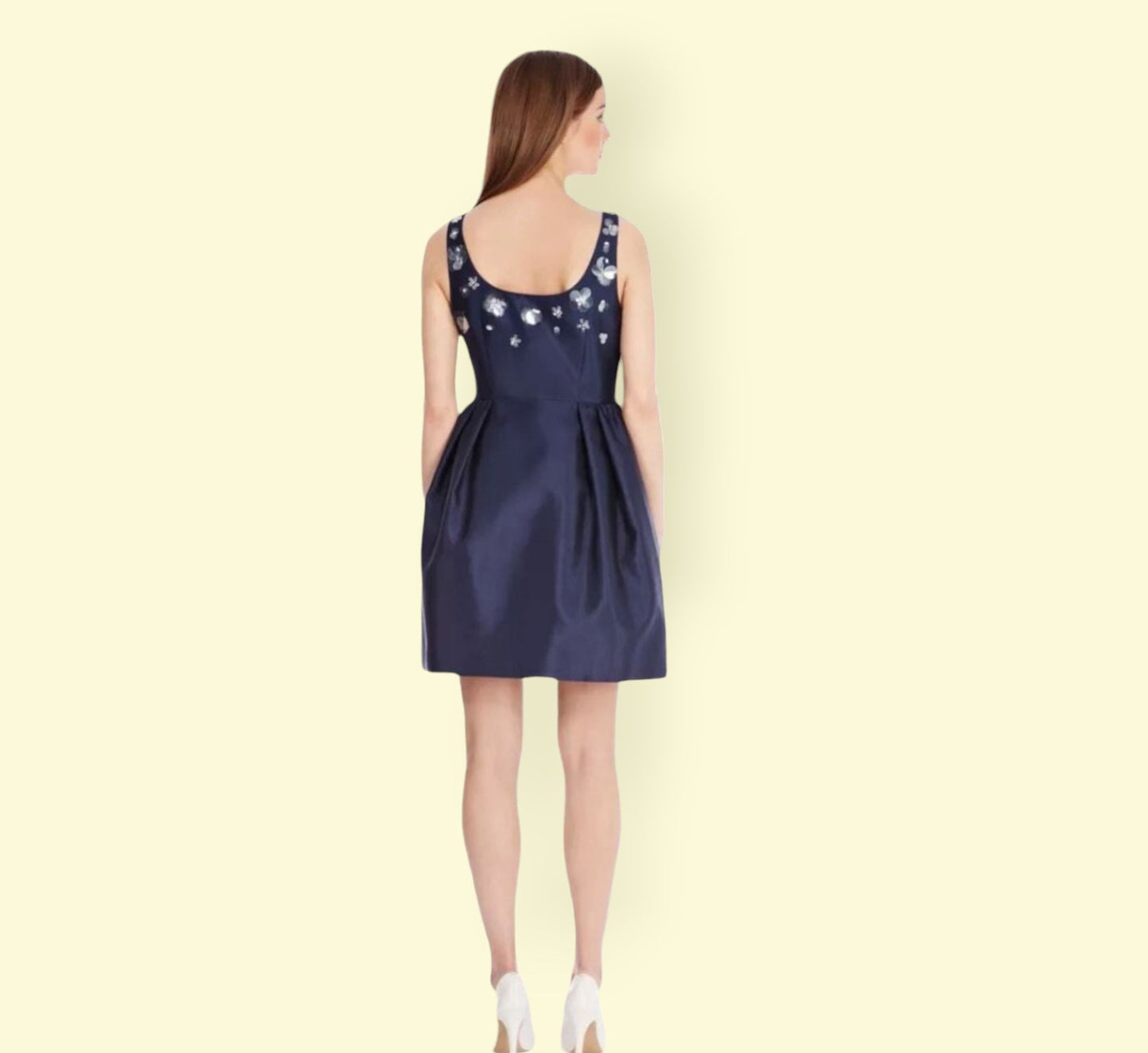 Coast Couture Navy Floral Beaded Silk Blend Dress UK 10 US 6 EU 38 Timeless Fashions