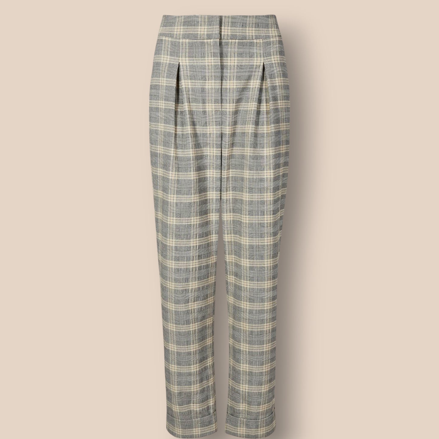 Limited Edition Grey Mix Checked Wide Leg Trousers UK 12 US 8 EU 40 Timeless Fashions
