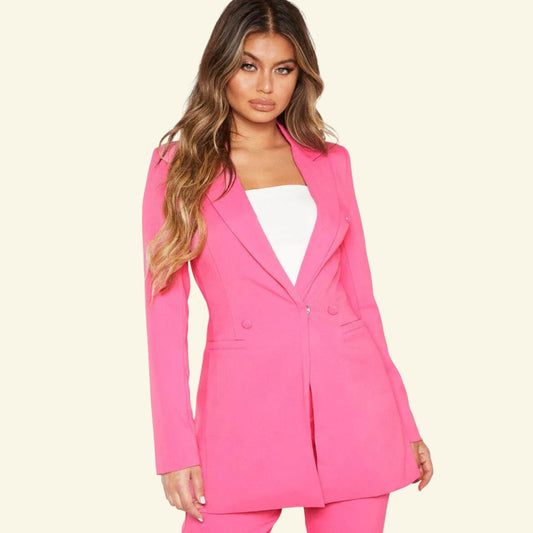 Pretty LittleThing Bubblegum Pink Double Breasted Woven Blazer UK 10 US 6 EU 38 BNWT - Timelessfashions