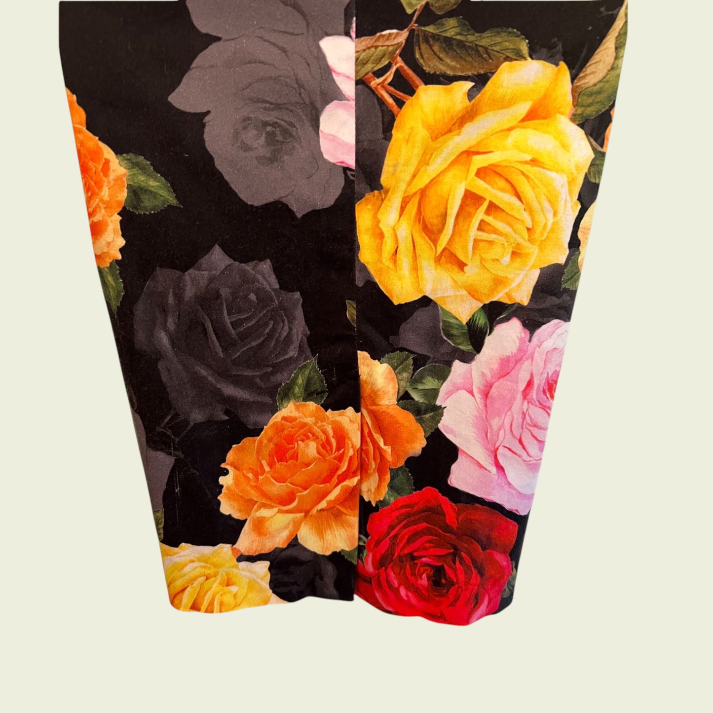Colorful floral pattern on a black background