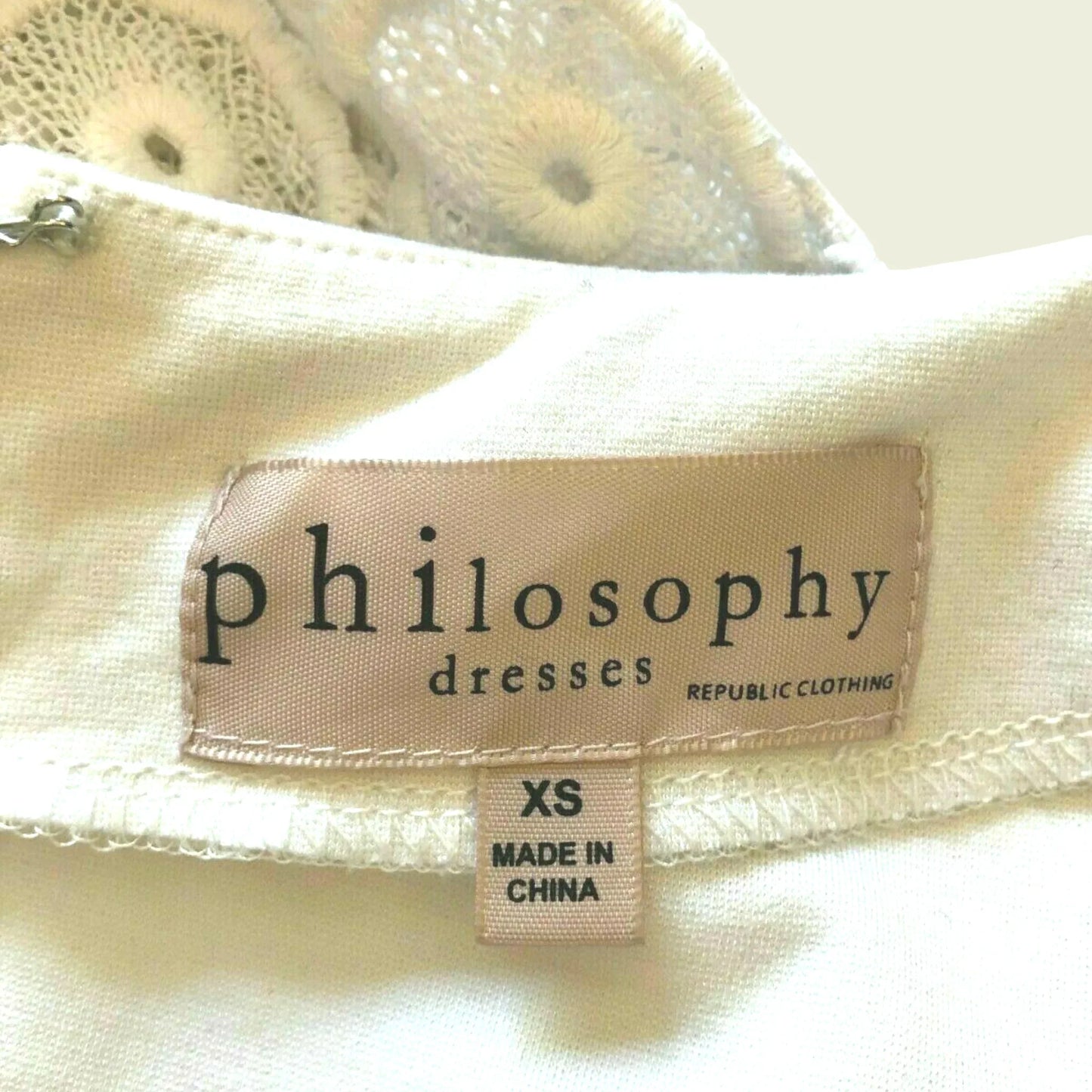 Philosophy White Ladies Lace Sleeve Dress UK 8 US 4 EU 36 - Timelessfashions