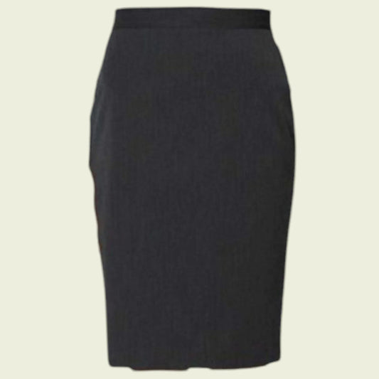 Louis Feraud Ladies Dark Grey Virgin Wool Pencil Skirt UK 16 US 12 EU 44 - Timelessfashions