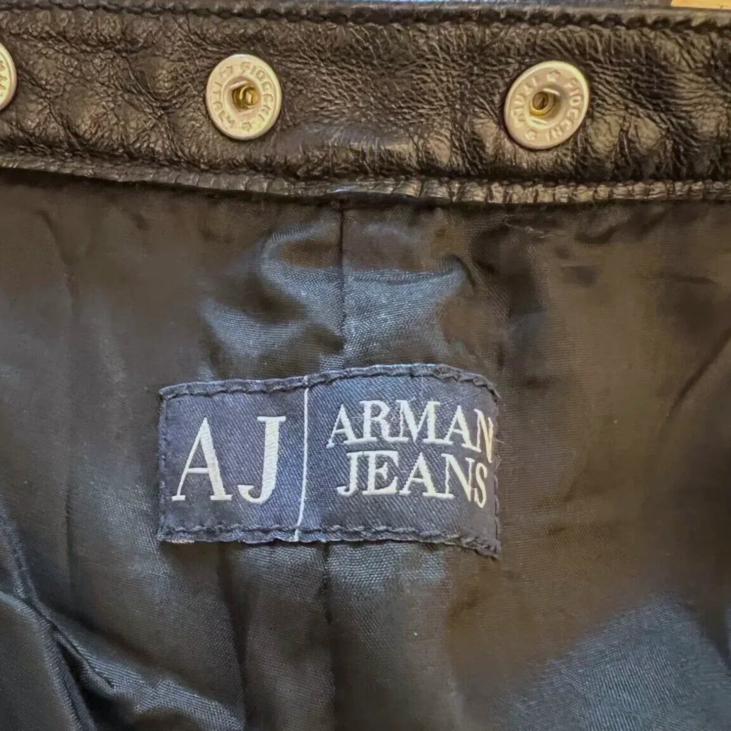 Armani Jeans Womens Black Leather Vintage Trousers UK 14/16 US 10/12 EU 42/44 - Timelessfashions