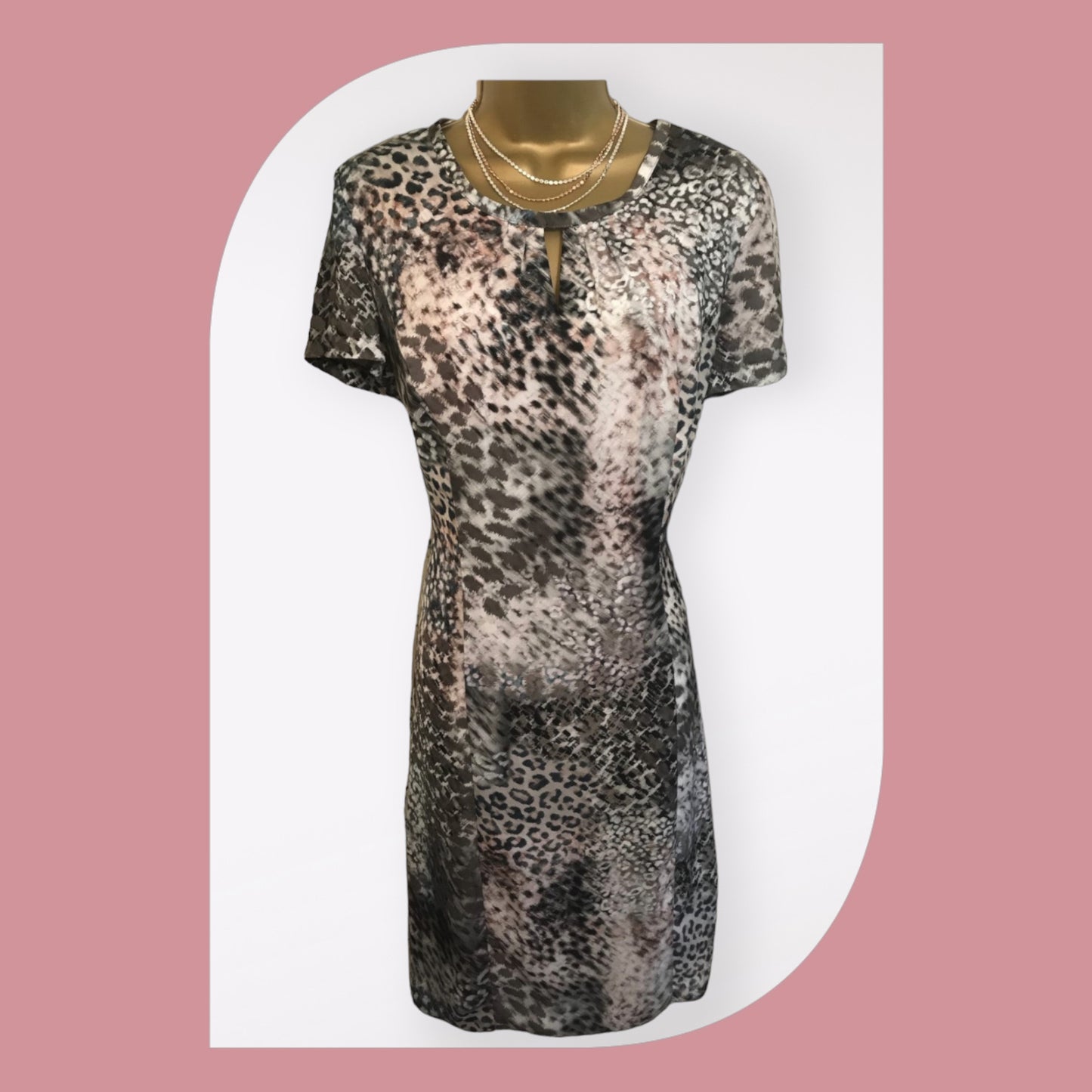 Gerry Weber Women's Kleider Lemon Twist Beige/Mult Dress UK 14 US 10 EU 43 Timeless Fashions