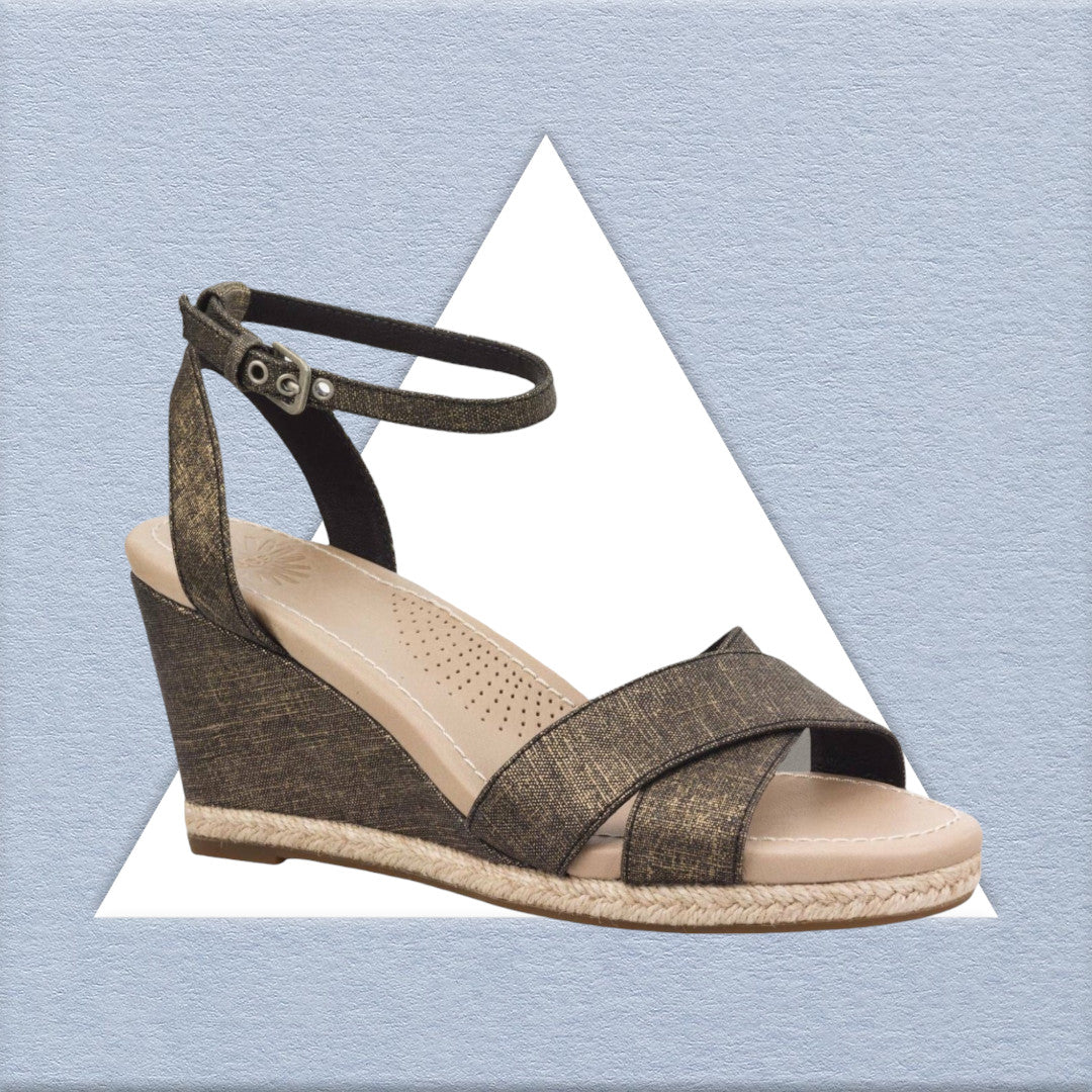UGG Australia Women's Metallic Nyssa Wedge Sandals UK 6.5 Timeless Fashions