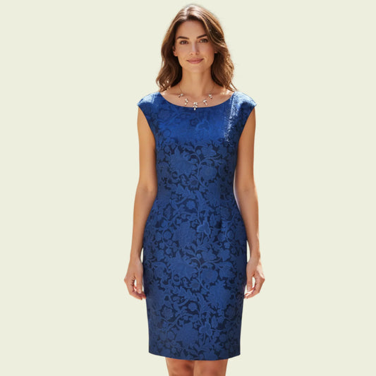 Caroline Charles Midnight Blue Dress & Jacket UK 20 US 16 EU 48 - Timelessfashions