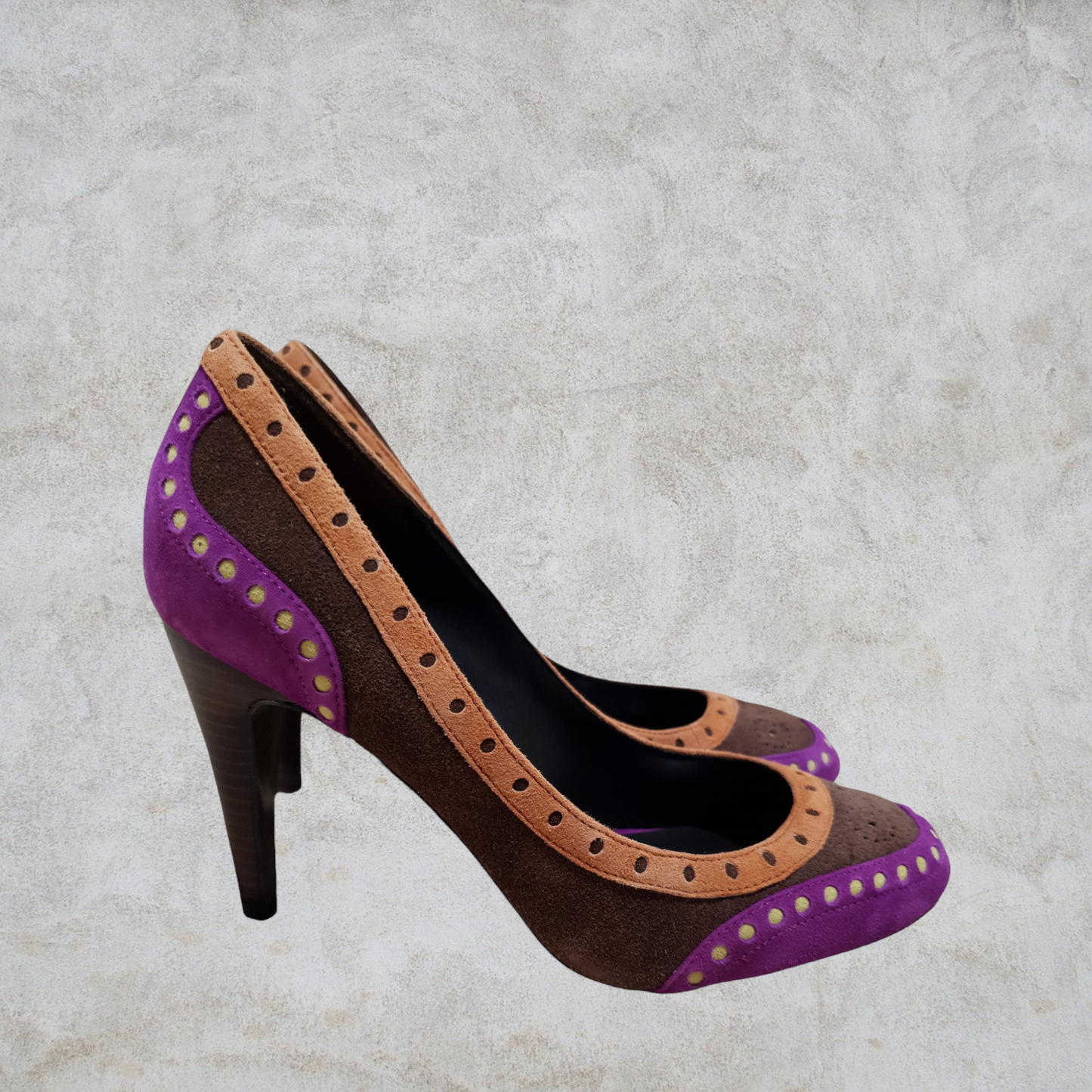 Paul Smith Multicoloured Suede Brogue Style Court Shoes UK 6 US 8 EU 39 Timeless Fashions