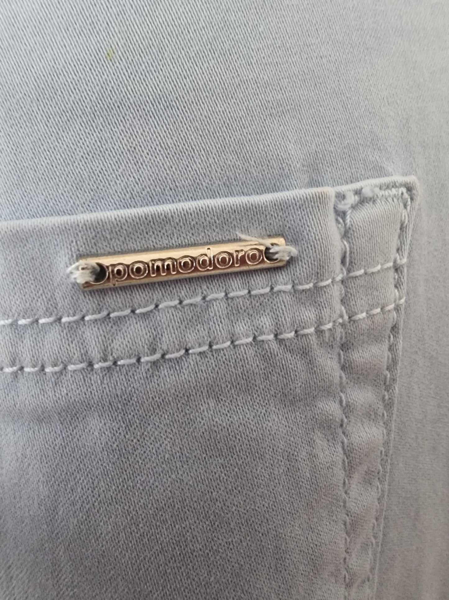 Pomodoro Blue Denim, Stretch Straight Leg Jeans UK 18 US 14 EU 48 Timeless Fashions