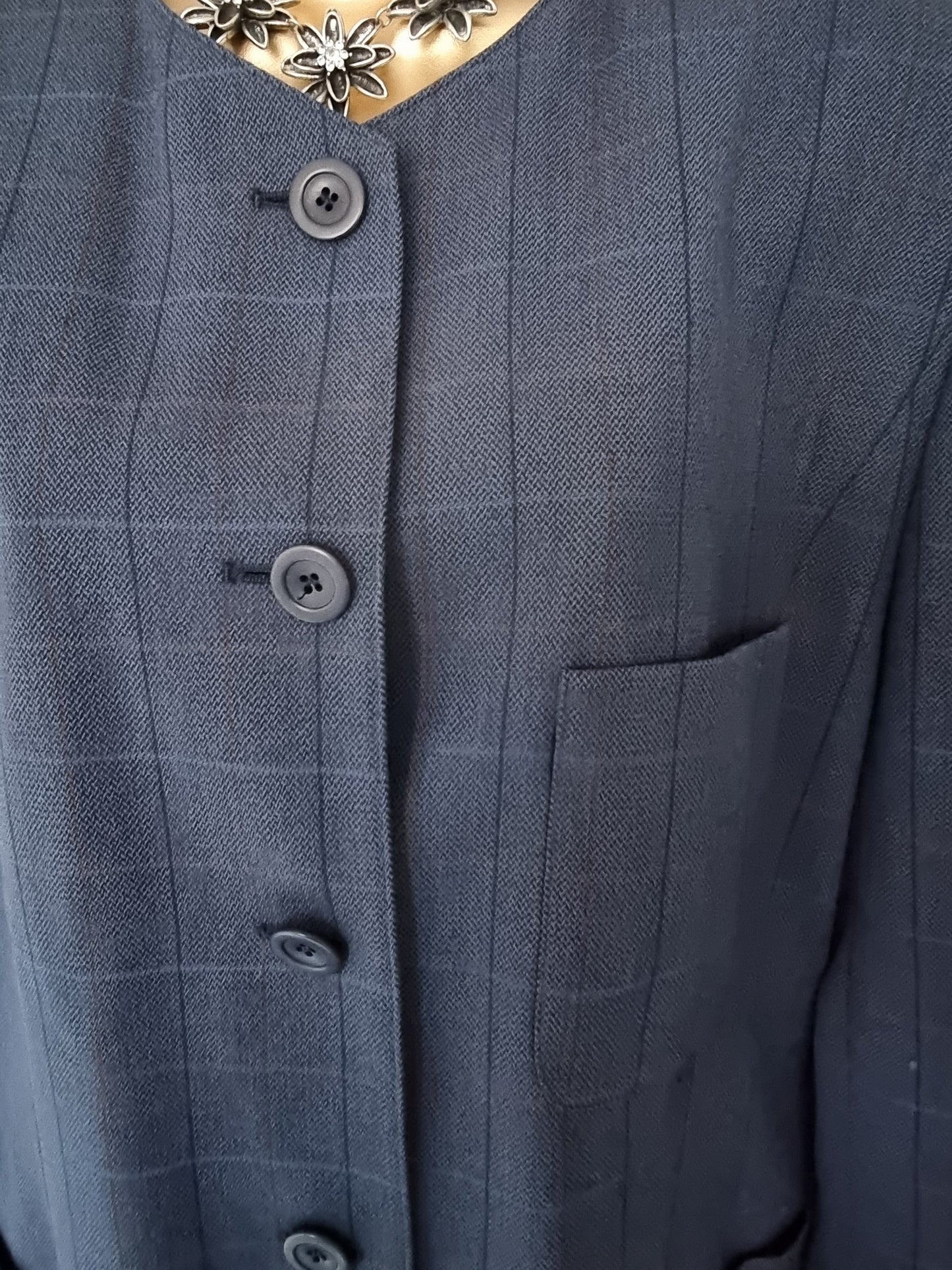 Cerruti 1881 Women's Blue Wool Jacket UK 18 US 14 EU 46 Timeless Fashions