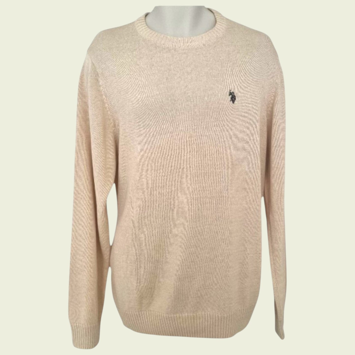 U.S Polo Association Beige Mens Crew Neck Sweater Size XXL