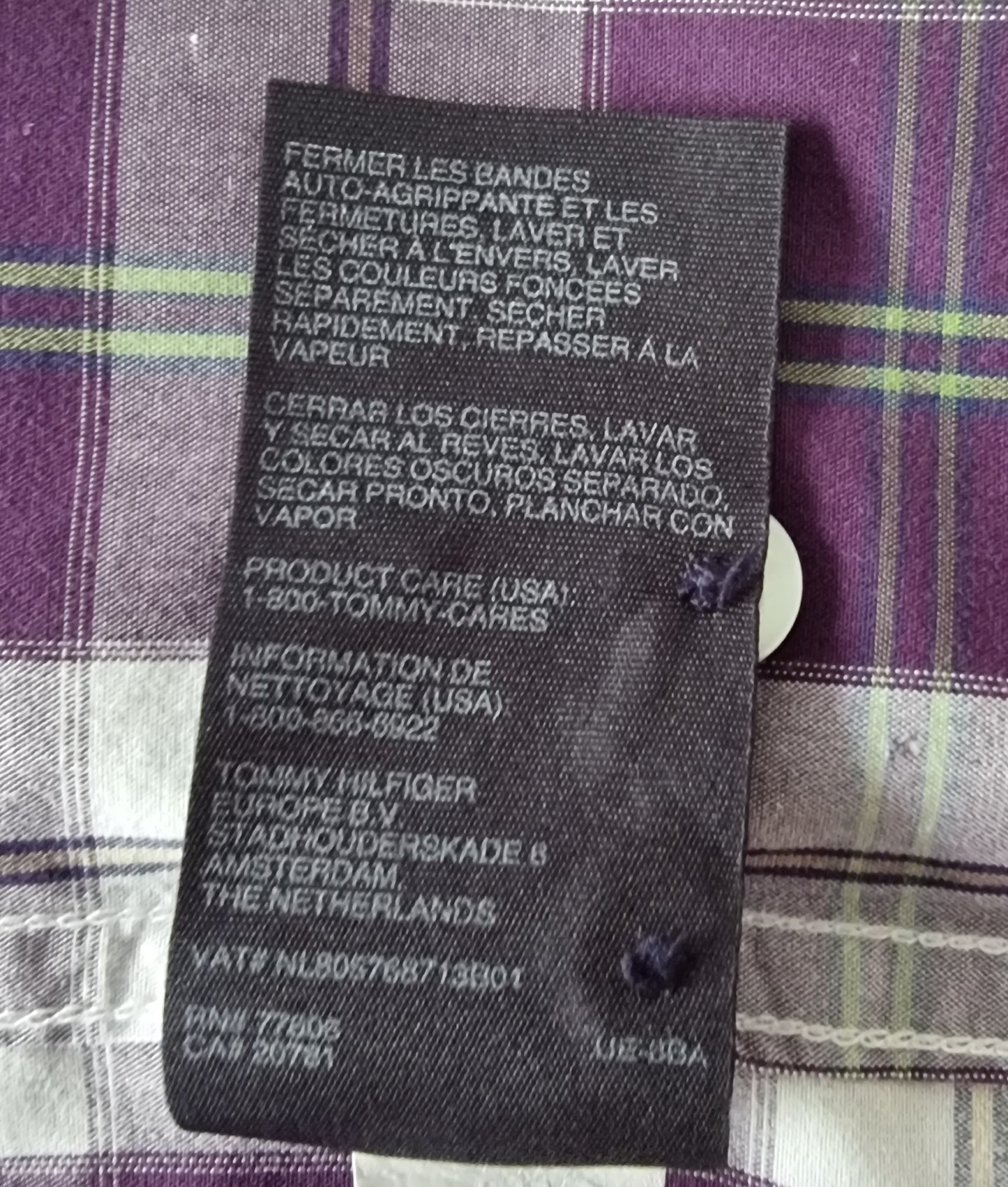 Tommy Hilfiger Men's Mauve & White Check Short Sleeve Oxford Shirt Size 40 18 ½ Timeless Fashions