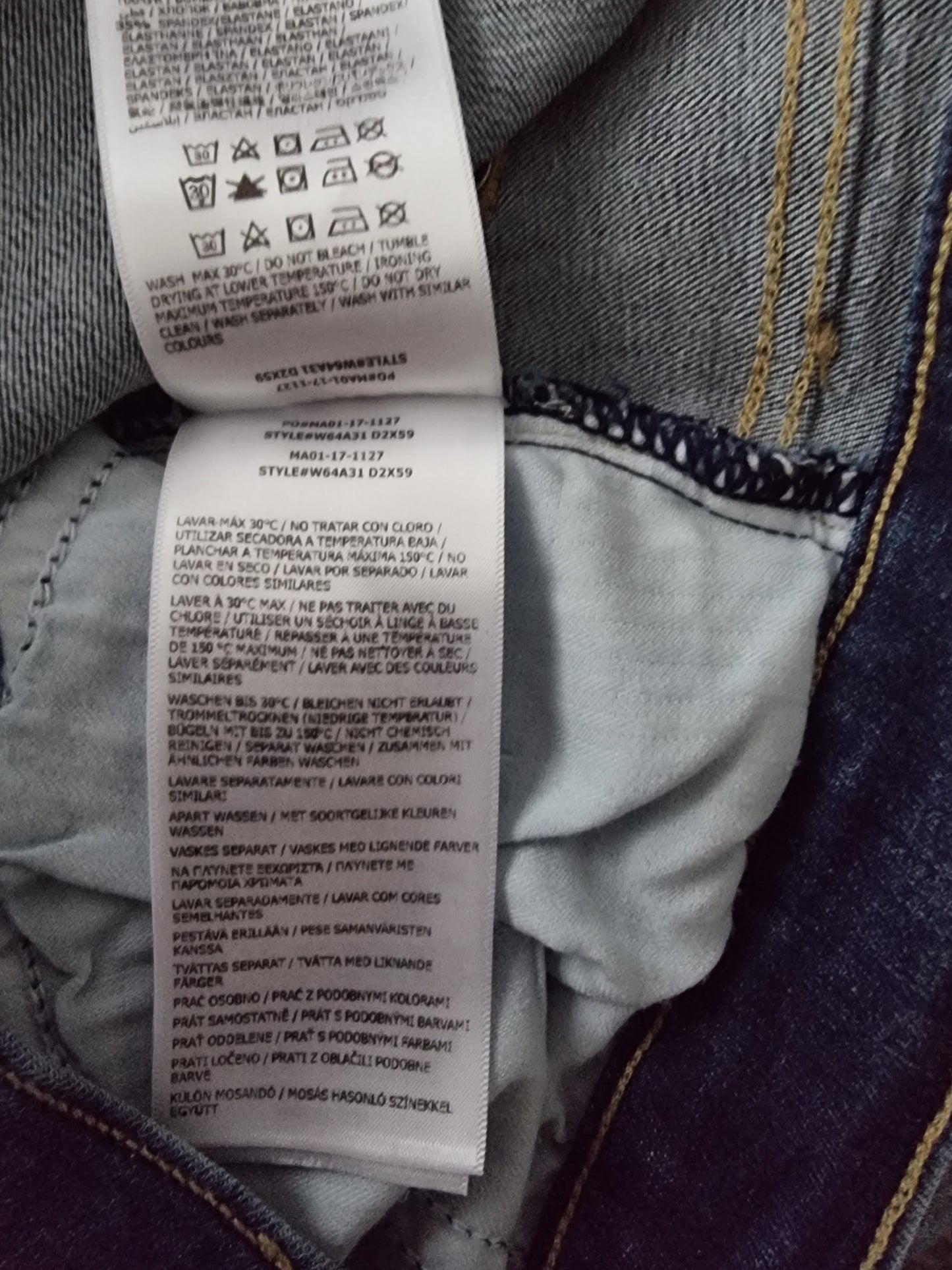 Guess Los Angeles Low Rise Studded Denim Stretch Jeans UK 10 US 6 EU 38 IT 42 Timeless Fashions