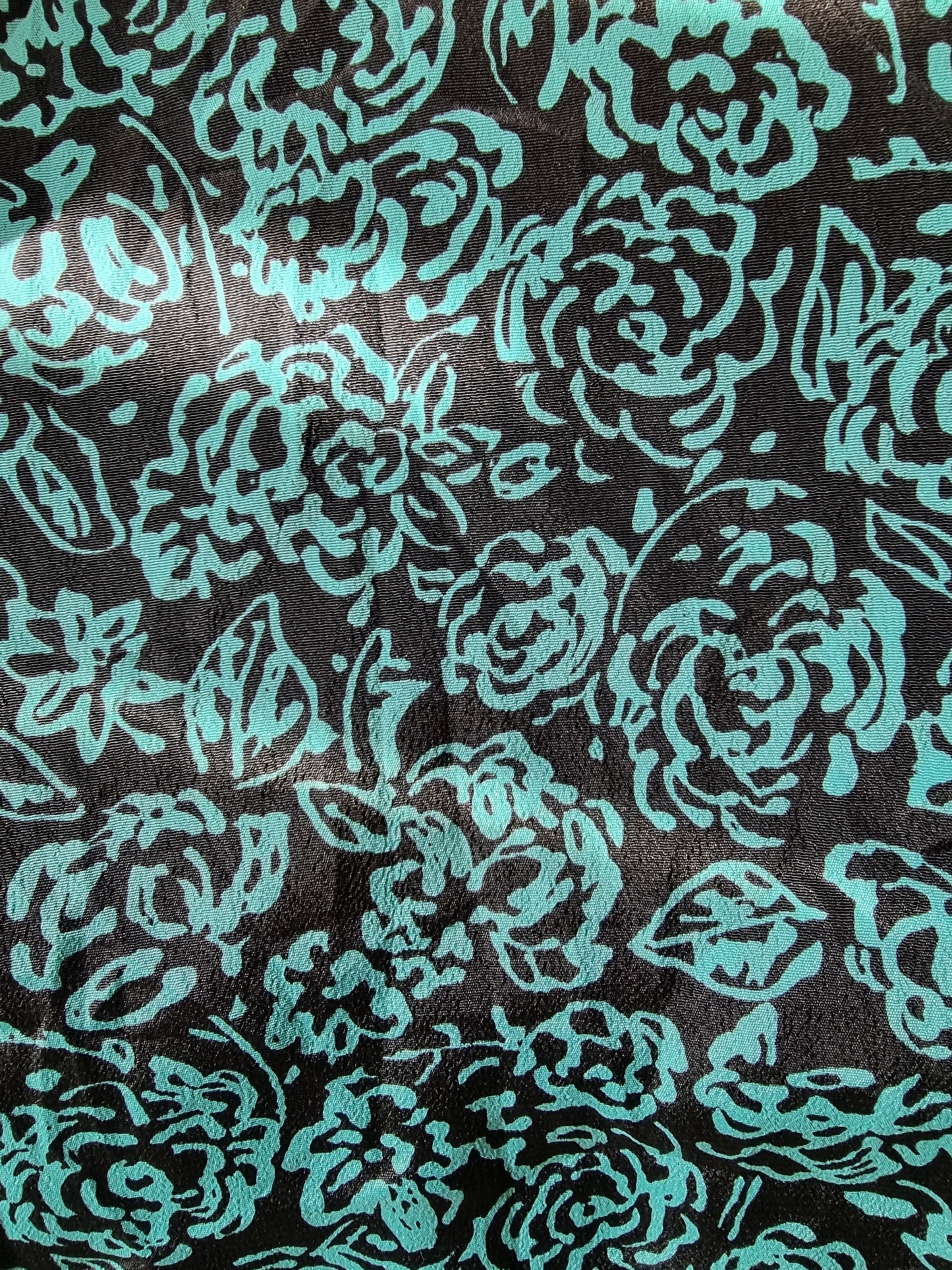 Via Sant Andrea Womens Vintage 1980's Turquoise Green & Black Dress. UK 16 US 12 EU 48 Timeless Fashions