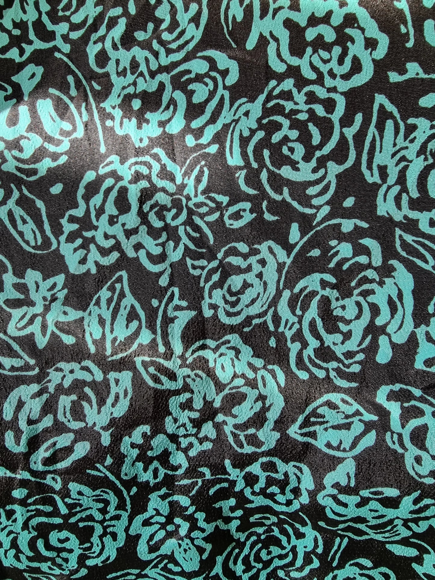 Via Sant Andrea Womens Vintage 1980's Turquoise Green & Black Dress UK 16 US 12 EU 48 - Timelessfashions