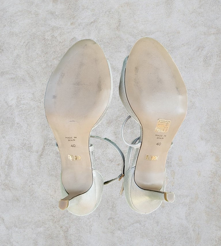 Phase Eight Leather Champagne Bronte Sandals UK 8 US 10.5 EU 42 Timeless Fashions