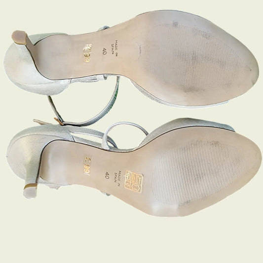 Phase Eight Leather Champagne Bronte Sandals UK 8 US 10.5 EU 42 - Timelessfashions