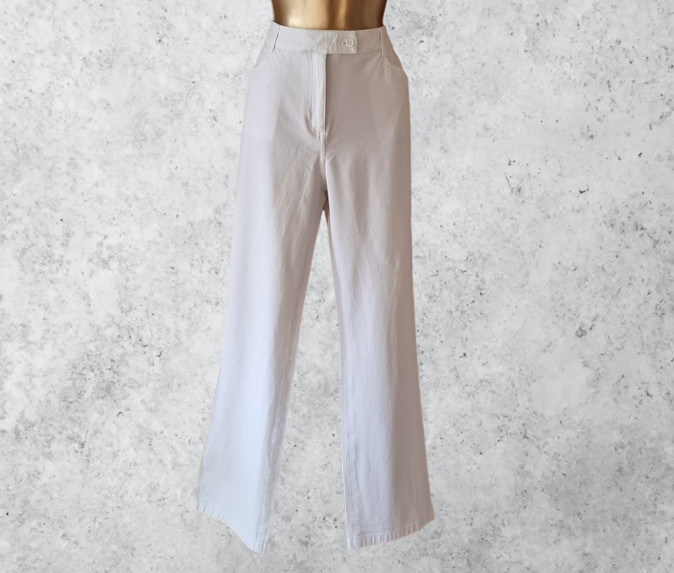 Marks and Spencer White Cotton Stretch Straight Leg Jeans UK 14 US 10 EU 42 Timeless Fashions
