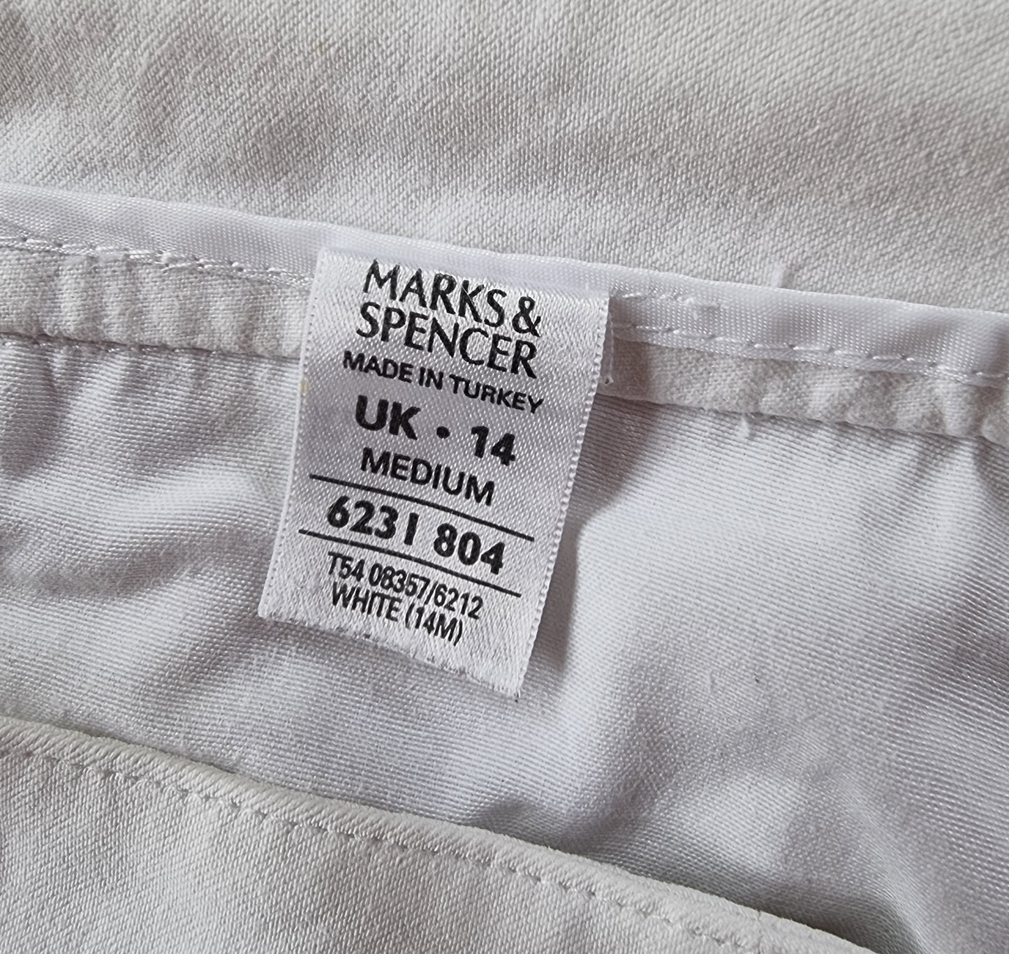 Marks and Spencer White Cotton Stretch Straight Leg Jeans UK 14 US 10 EU 42 Timeless Fashions