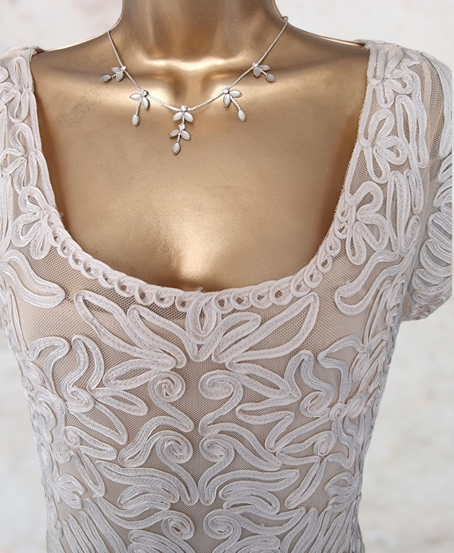Phase Eight Womens Cream Tapework Lace Dress UK 12 US 8 EU 40 Timeless Fashions