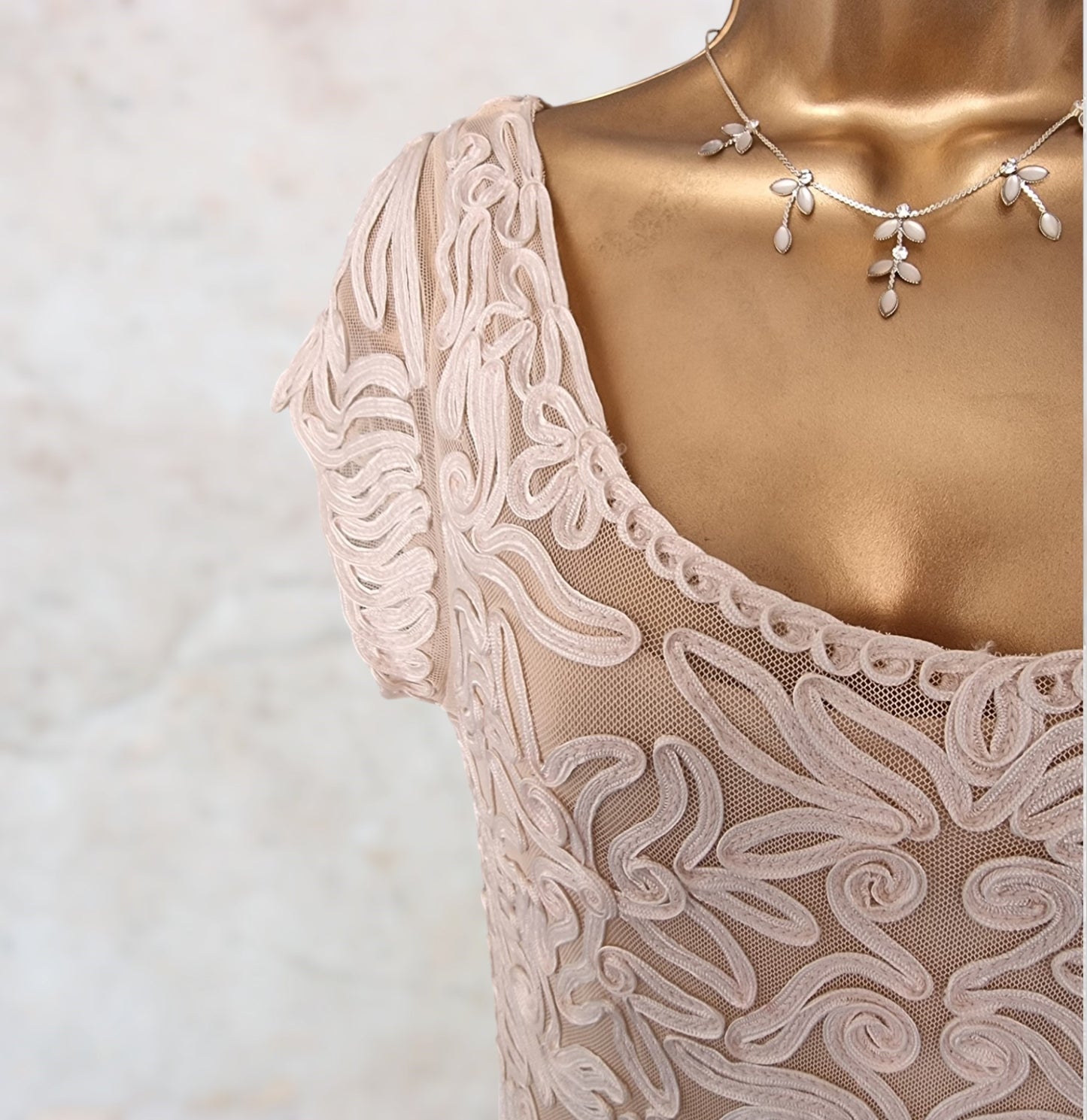 Phase Eight Womens Cream Tapework Lace Dress UK 12 US 8 EU 40 Timeless Fashions
