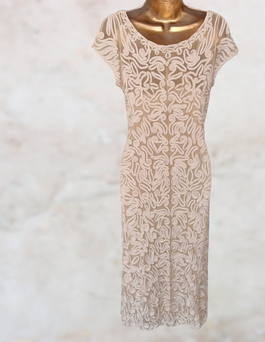 Phase Eight Womens Cream Tapework Lace Dress UK 12 US 8 EU 40 Timeless Fashions
