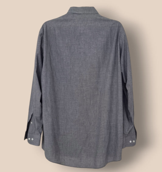 Van Heusen Men's Grey Oxford Cotton Shirt UK Size L Timeless Fashions