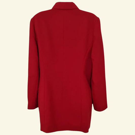 Essentials Womens Red Fitted Lined Jacket UK 12 - Timelessfashions