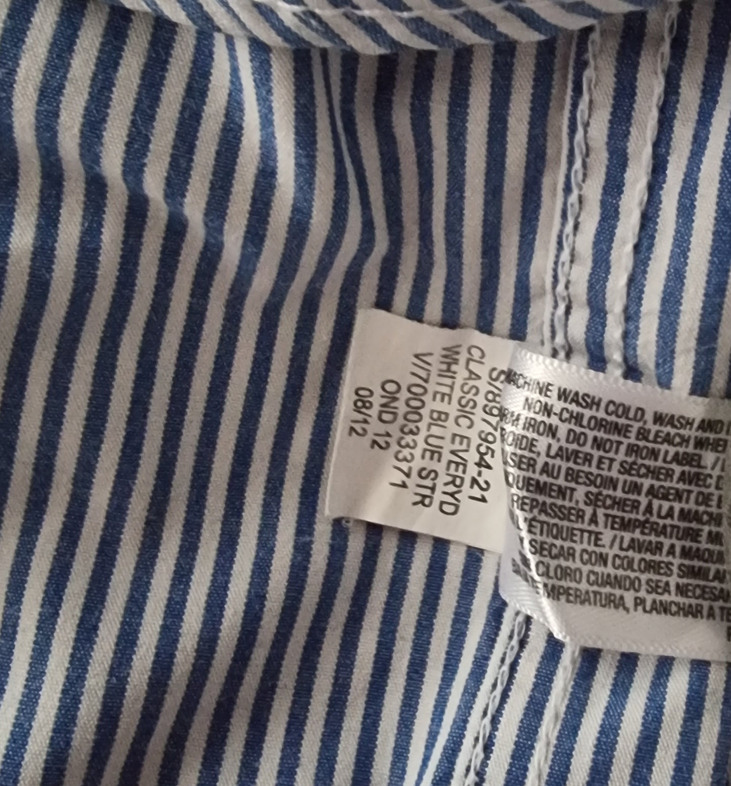 Old Navy The Classic Men’s Navy Blue & White Stripe Shirt Size XL Timeless Fashions