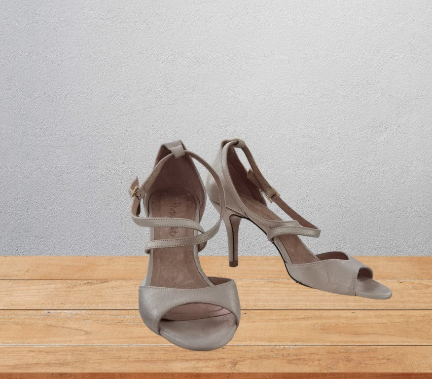 Phase Eight Leather Champagne Bronte Sandals UK 8 US 10.5 EU 42 Timeless Fashions