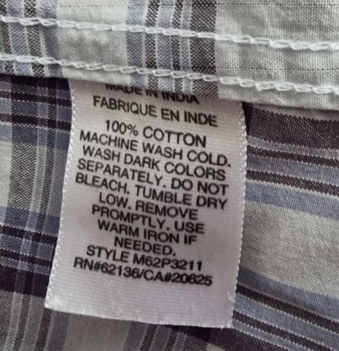GUESS Jeans Men’s Short Sleeve Blue & White Check Shirt Size M Timeless Fashions
